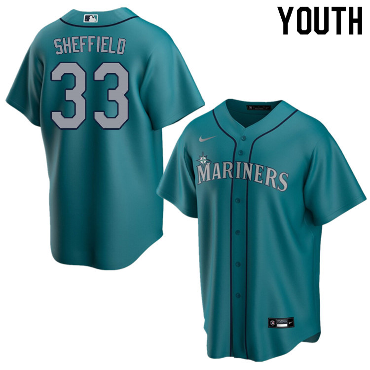 Nike Youth #33 Justus Sheffield Seattle Mariners Baseball Jerseys Sale-Aqua